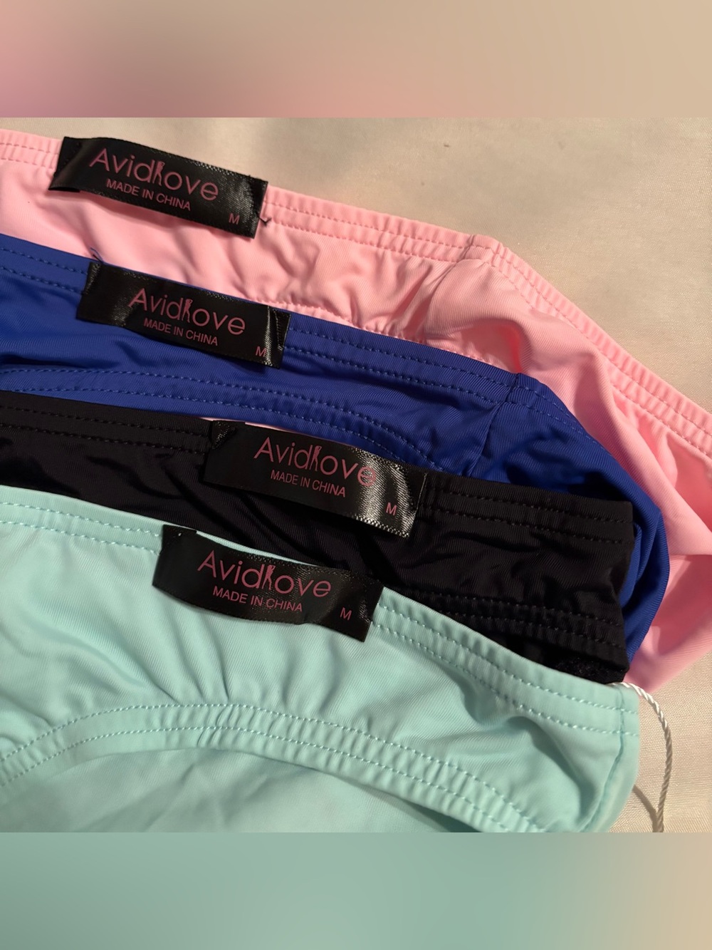 NWT 4-Pack Men’s Bikini Bottoms in Black, Pink, Blue & Mint - Picture 3 of 5